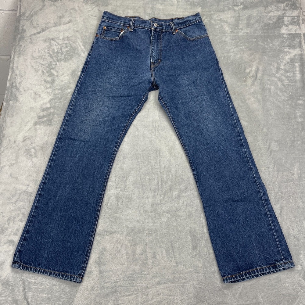 Levi's Jeans Mens 36x32 (34x30) Blue Denim Medium Wash Red Tab 517 Bootcut Leg
